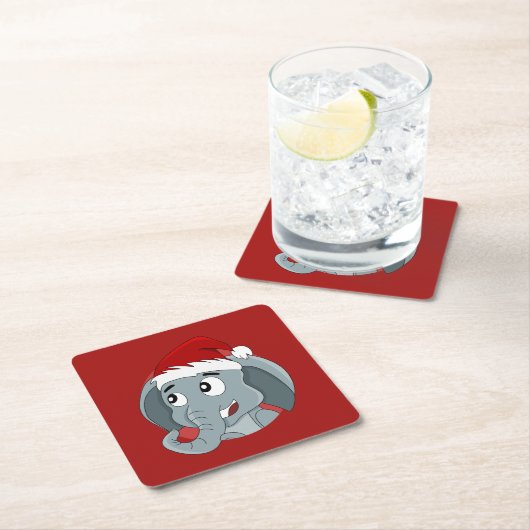 Weihnachtselefantenpapier Cartoon Untersetzer (Vor Ort)