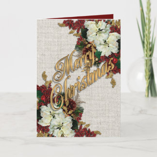 Weihnachtselegant-Karte Gold und rot Viktorianisch Feiertagskarte