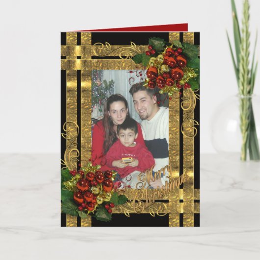 Weihnachtselegante Größengleichkarte für Ihr Foto Feiertagskarte (Vorderseite)