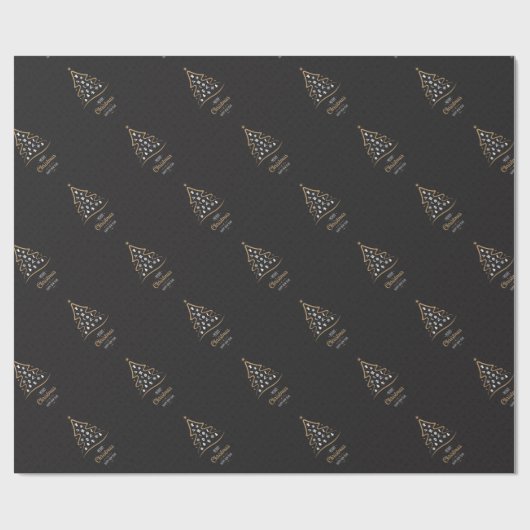 Weihnachtselegantes erstklassiges schwarzes Gold Geschenkpapier (Flach)