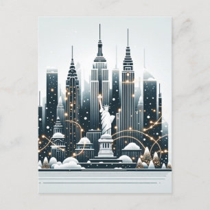 Weihnachtseleganz in New York - Anpassbare Weihnac Postkarte