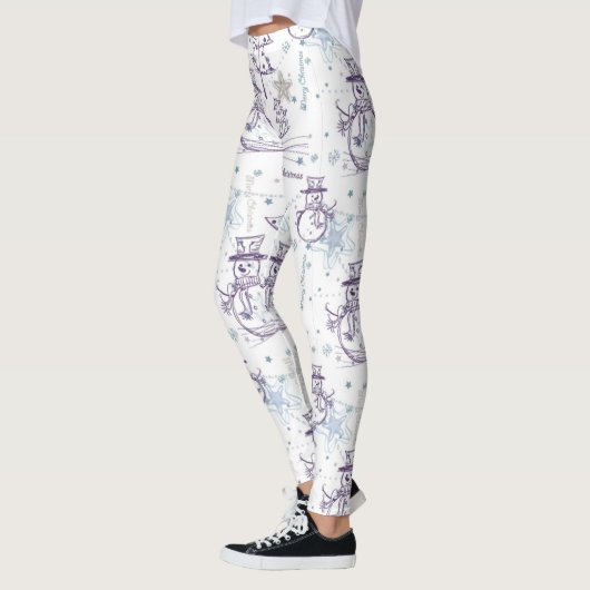 Weihnachtselement-Wintersnowman-Skizze-Leggings Leggings (Links)