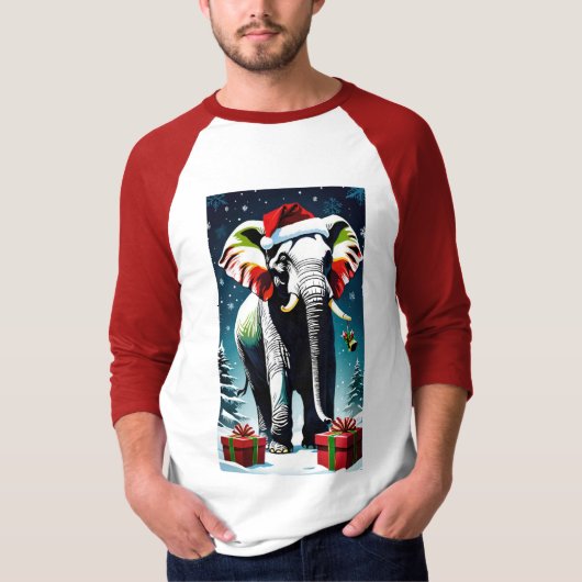 Weihnachtselementar in der Weihnachtsmannmütze T-Shirt (Vorderseite)
