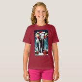 Weihnachtselementar in der Weihnachtsmannmütze T-Shirt (Vorne ganz)