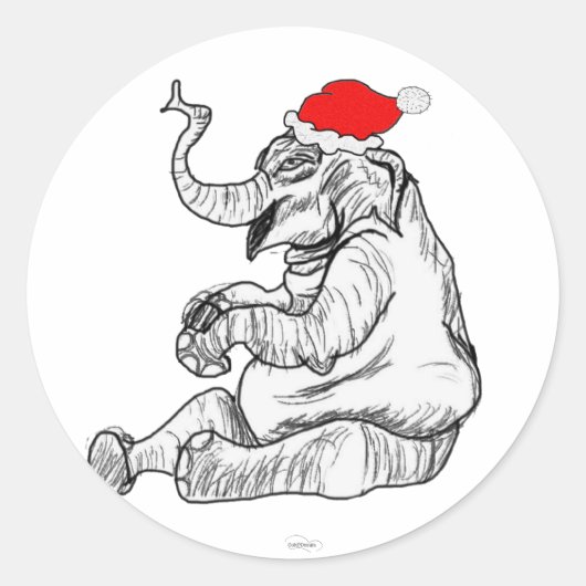 Weihnachtselementar Runder Aufkleber (Vorderseite)