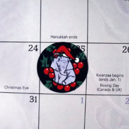 Weihnachtselementar Runder Aufkleber