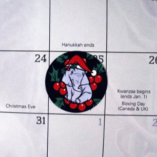 Weihnachtselementar Runder Aufkleber