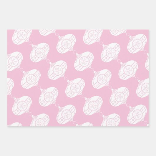 Weihnachtselemente auf rosa Wrapping Paper Geschenkpapier Set (Vorderseite 3)