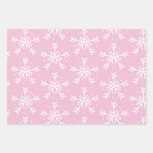 Weihnachtselemente auf rosa Wrapping Paper Geschenkpapier Set (Vorderseite 2)