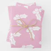 Weihnachtselemente auf rosa Wrapping Paper Geschenkpapier Set (Beispiel)