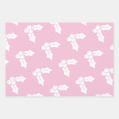 Weihnachtselemente auf rosa Wrapping Paper Geschenkpapier Set (Vorderseite)