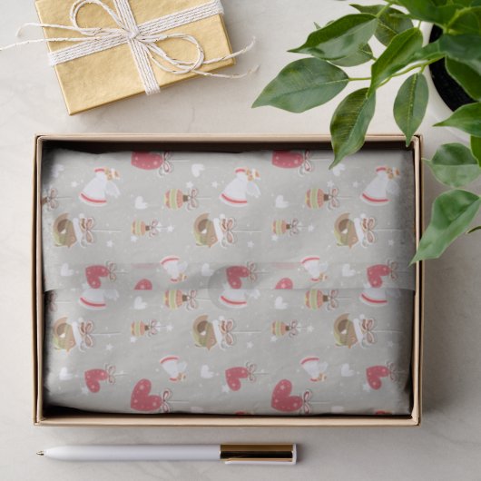 Weihnachtselemente Engel Vögelchen Seidenpapier (Geschenk)