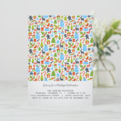 Weihnachtselemente Feiertag/Weihnachtsfeier Einlad Einladung (Stehend Vorderseite)