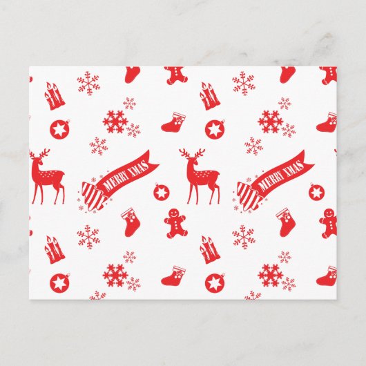 Weihnachtselemente Feiertagspostkarte (Vorderseite)