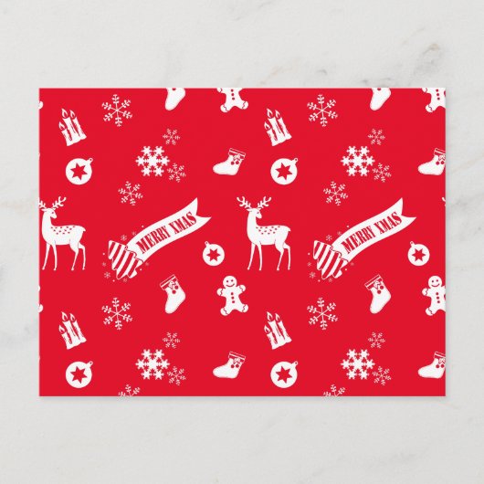 Weihnachtselemente Feiertagspostkarte (Vorderseite)