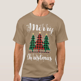 Weihnachtselemente Frohe Dezember Kariert Weihnach T-Shirt