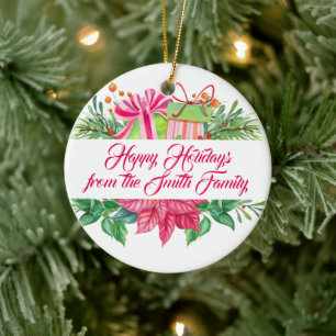 Weihnachtselemente Frohe Feiertage Foto Keramik Ornament
