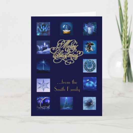 Weihnachtselemente Frohe Weihnachtskarte Feiertagskarte (Vorderseite)