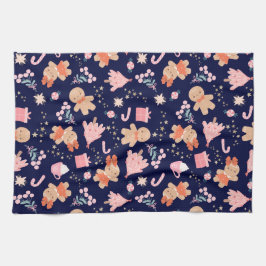 Weihnachtselemente für Navy Blue Geschirrtuch