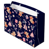Weihnachtselemente für Navy Blue Große Geschenktüte (Rückseite Schrägansicht)