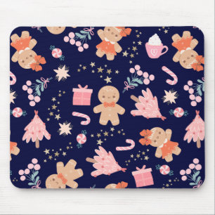 Weihnachtselemente für Navy Blue Mousepad