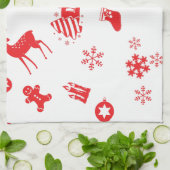 Weihnachtselemente Geschirrtuch (Gefaltet)