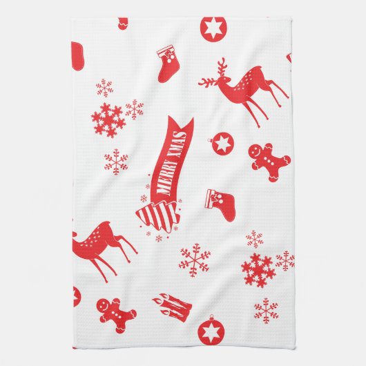 Weihnachtselemente Geschirrtuch (Vertikal)