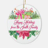 Weihnachtselemente glückliche Feiertage Foto Keramik Ornament (Links)