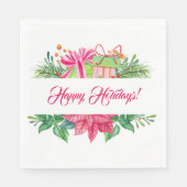 Weihnachtselemente glückliche Feiertage Serviette (Vorderseite)