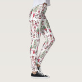 Weihnachtselemente in Aquarellen Leggings (Rechts)