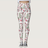 Weihnachtselemente in Aquarellen Leggings (Vorderseite)