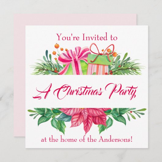 Weihnachtselemente - Party Einladung (Vorne/Hinten)