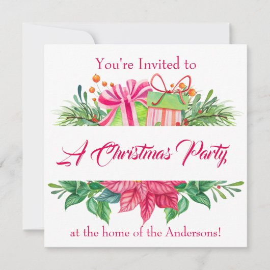 Weihnachtselemente - Party Einladung (Vorderseite)