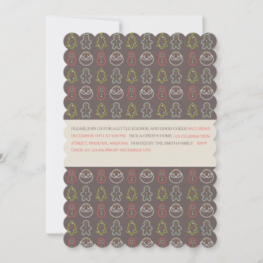 Weihnachtselemente Pattern Feiertag Einladung (Vorderseite)