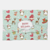 Weihnachtselemente Rentiere Elfen Geschirrtuch (Horizontal)