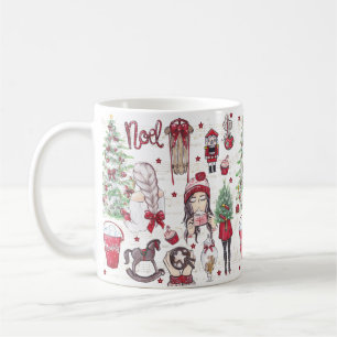 Weihnachtselemente Rot Kaffeetasse