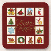 Weihnachtselemente - Roter Untersetzer (Vorderseite)