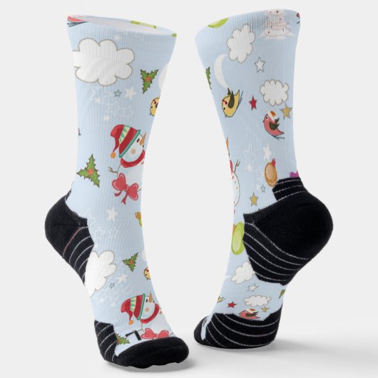 Weihnachtselemente Schneemann Muster Socken (Gewinkelt)
