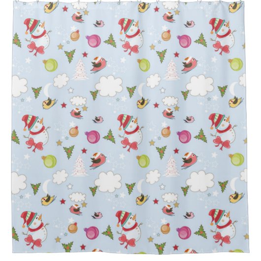 Weihnachtselemente Snowman Pattern Duschvorhang (Vorderseite)