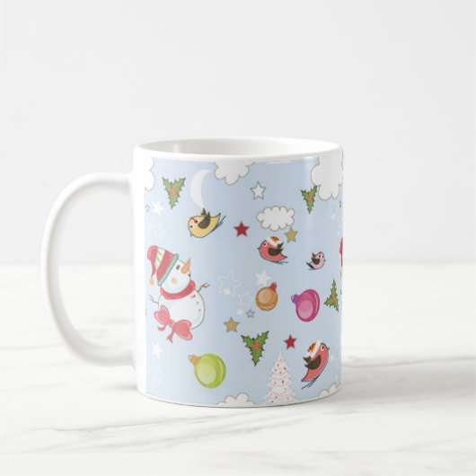 Weihnachtselemente Snowman Pattern Kaffeemaschine Kaffeetasse (Links)