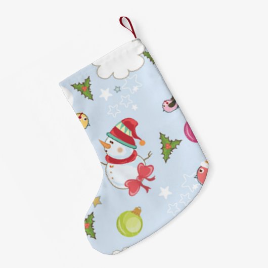 Weihnachtselemente Snowman Pattern Kleiner Weihnachtsstrumpf (Rückseite (Hängend))