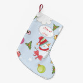 Weihnachtselemente Snowman Pattern Kleiner Weihnachtsstrumpf (Vorderansicht (hängend))