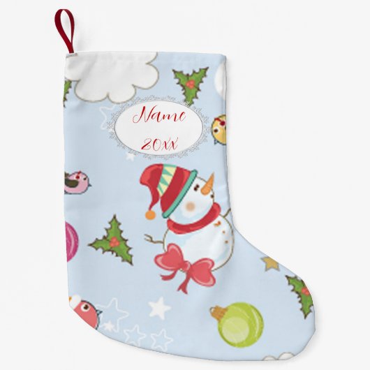 Weihnachtselemente Snowman Pattern Kleiner Weihnachtsstrumpf (Vorderseite)