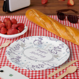 Weihnachtselemente Snowman Sketch Pappteller