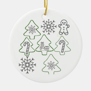 Weihnachtselemente Umriss Keramik Ornament