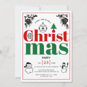 Weihnachtselemente Weihnachtsfeiertag Einladung (Vorderseite)