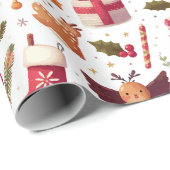 Weihnachtselemente | Weihnachtsgeschenke Geschenkpapier (Rolleneckpunkt)