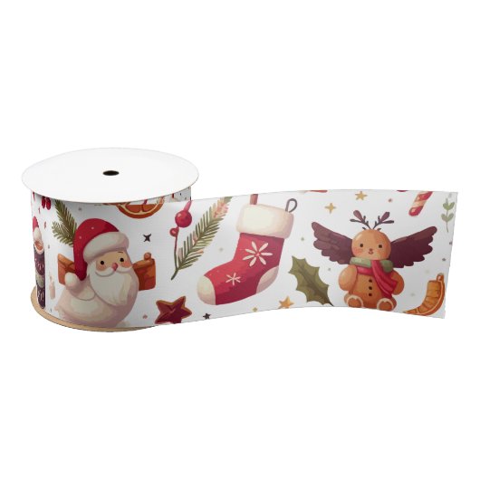 Weihnachtselemente | Weihnachtsgeschenke Satinband (Spule)