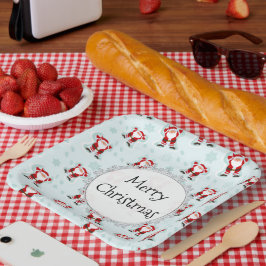 Weihnachtselemente Weihnachtsmann Pappteller