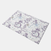 Weihnachtselemente Winter Snowman Sketch Fußmatte (Schrägansicht)